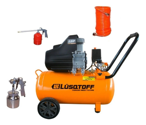 Compresor De Aire Eléctrico Lüsqtoff Lc-2550bk 50l 2.5hp Kit