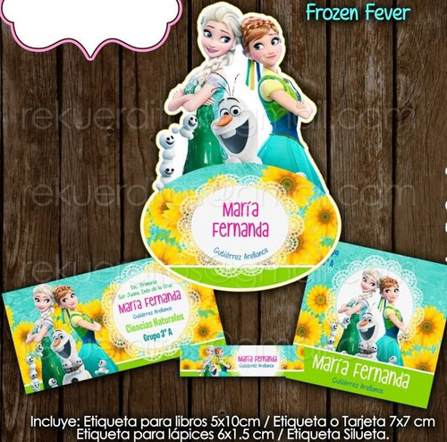 Kit Imprimible Etiquetas Escolares Frozen Fever Flores Elsa