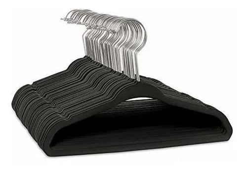 Perchas De Terciopelo 11(28cm) X50 U. Negro
