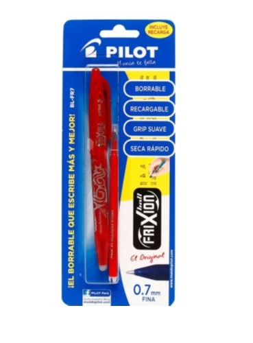 Bolig Pilot Frixion T/gel (bl-fr7) Borrab 0.7 Rojo+rep Blist