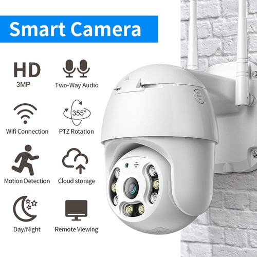 Imagen 2 de 10 de Camara Ptz Ip 3mp Inalambrica Exterior+micro Sd 64gb Icsee
