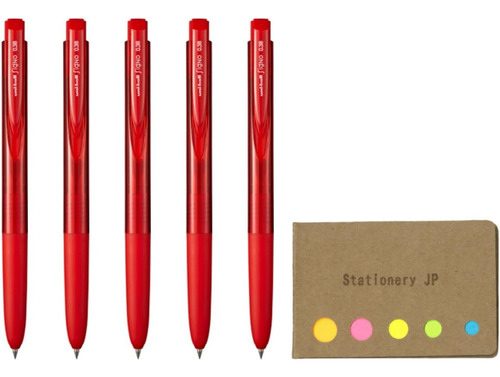 Boligrafo Retractil De Tinta De Gel Micropunta Roja X5