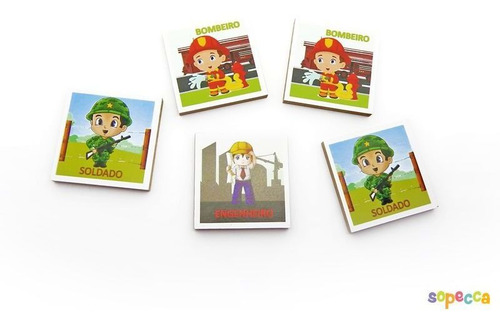 Imagem 2 de 4 de Brinquedo Jogo De Memória Profissões Educativas Infantil