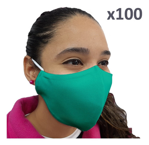 Imagen 2 de 10 de Pack 100 Mascarillas Tela Clinica Antifluidos Reutilizable