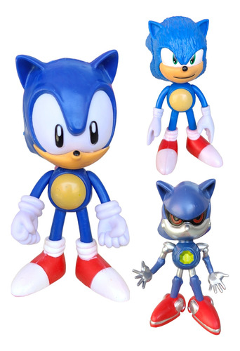 Figura De Sonic 3 Dif Modelos(sonic, Metal Sonic, Sonicpeli