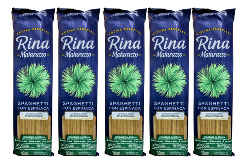 Fideos Spaghetti C/ Espinaca X 500 Gr Rina Matarazzo X 5 Uni