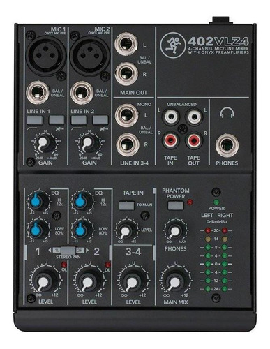 Mezcladora Compacta 2ch Xlr + 2ch Plug St Mackie 402vlz4