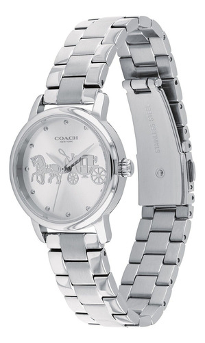 Reloj Coach Silver Dial Stainless Steel Perry Watch Mujer Plateado Plateado Plateado
