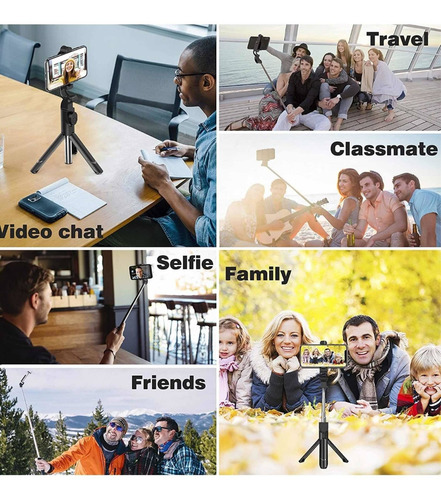 Imagen 2 de 4 de Palo Selfie Inalámbrico Portátil Con Bluetooth + Trípode