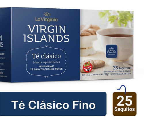 Te Clasico Fino Virgin Islands Blend  Especial X 25 Saquitos