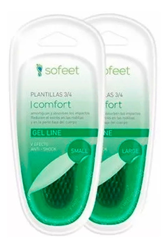 Plantillas 3/4 Comfort Gel Ptm Alivia Dolores 