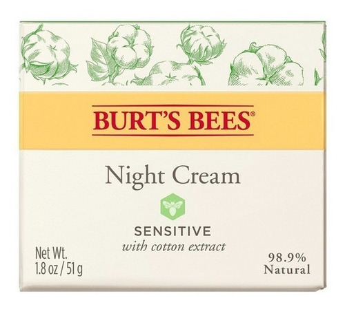 Crema Facial De Noche Burt's Bees Sensitive 51 Gr