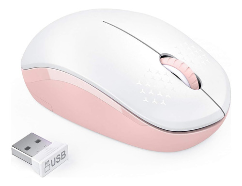 Mouse Seenda Wireless 2,4g/rosa Y Blanco