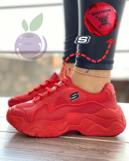 tenis rojos de plataforma