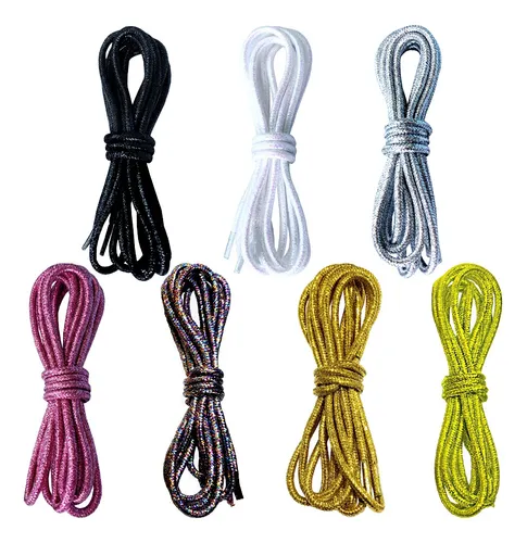 Cordones dorados y brillantes plateados para zapatillas deportivas,  cordones coloridos de 60-180 cm, 25 colores