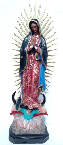 Virgen De Guadalupe 85cm Con Ojitos De Cristal Madre Mia 