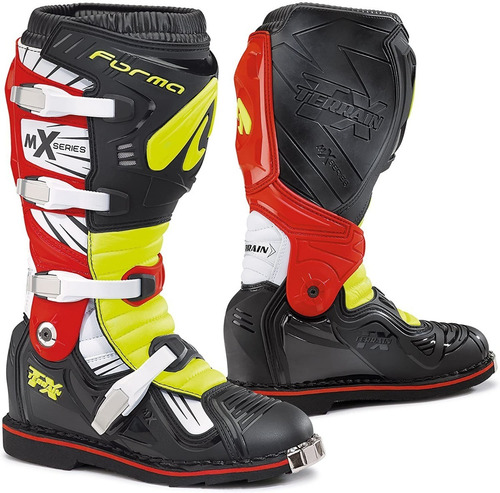 Botas Cross Forma Terrain Tx Negro Amarillo Fluo Rojo