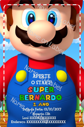 Imagem 1 de 1 de Convite Digital - Mario Bros