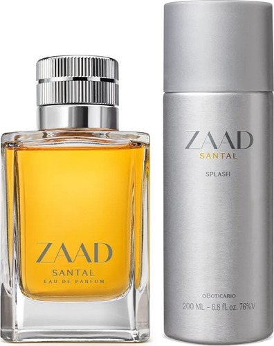 Combo Zaad Santal Eau De Parfum + Splash Masculino Promoção