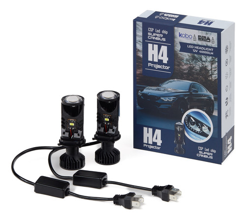 Kit De Faros H4 Lupa Proyector Canbus Foco Luces Alta Y Baja
