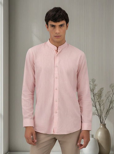 Camisa Casual Hombre Linen Slim Fit Lmental
