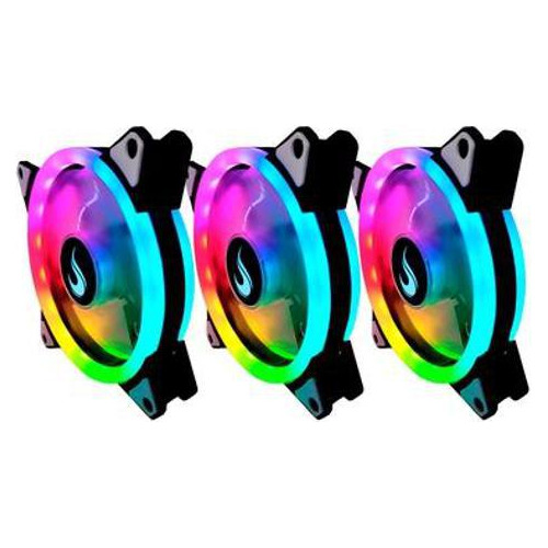 Kit 3x Cooler Fan Rgb 120mm Com Controle Remoto Rise Mode
