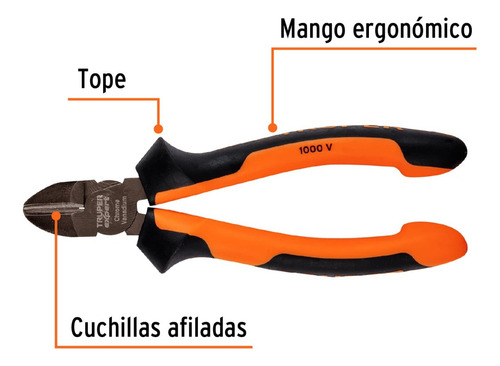 Pinza Corte Diagonal 6 Mango Comfort Grip, Truper Expert
