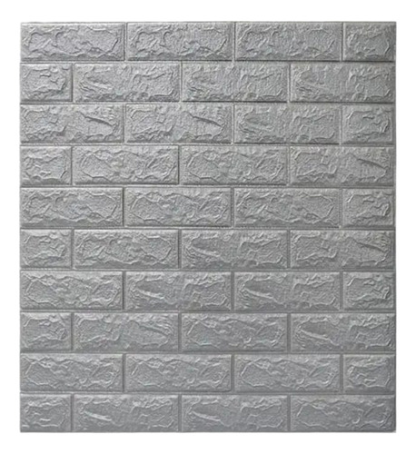 Panel Autoadhesivo 3d Tipo Ladrillo Gris Para Pared X 15un