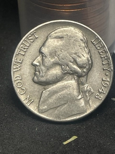 Moeda 5 Cents Jefferson Nickel 1948 Letra P  (ref 63)