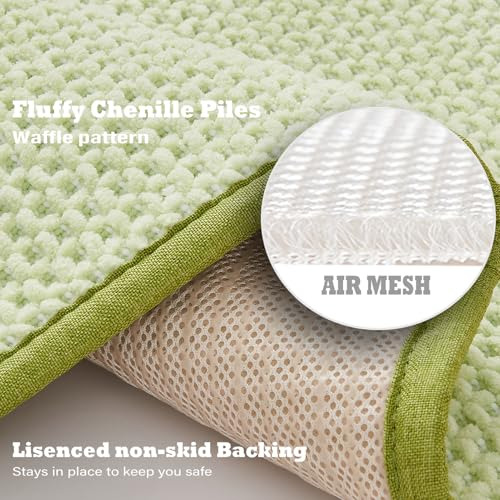 Alfombra De Baño De Chenille Con Textura De Gofre Suave Con