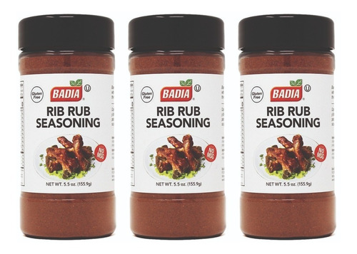 Badia Rib Rub Seasoning Sin Gluten 155,9 Gr. Pack X 3