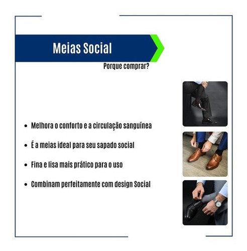 Imagem 2 de 5 de Kit 60 Pares De Meia Social Masculina