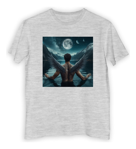 Remera Niño Angel Nadando Tatuaje Alas Luna Montaña