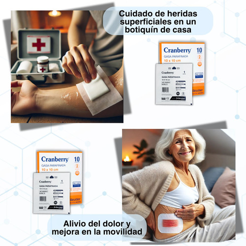 Gasa Parafinada Apósito Parche 10x10 Cm Estéril Heridas Caja