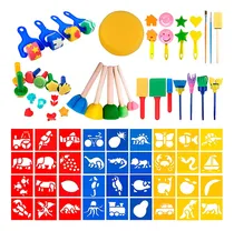 Comprar Set Arte Sellos 66 Pcs + Esponja + Pinceles P\u002Fniños El Rey