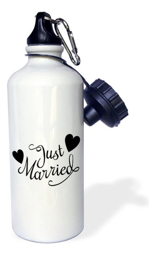 3drose Just Married Aqua Sports Botella De Agua, 21 Oz, Mult