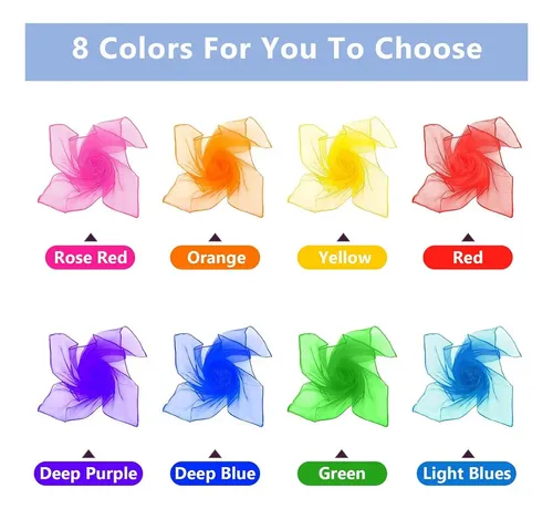 Set De 6 Pañuelos De Malabares De Rayón – 60x60 Cm, Colores Vivos Para Juegos De Magia, Danza Y Manualidades