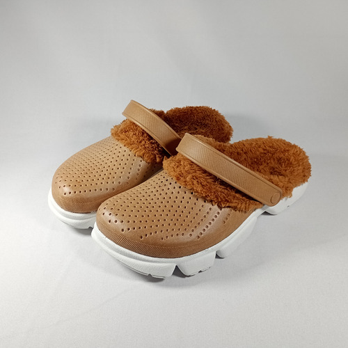 Zuecos Dama Moda Con Corderito Livianos Goma Abrigadas