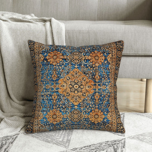 Zewasiil Funda De Almohada Persa Kirman Azul Antiguo, 4 Fun.