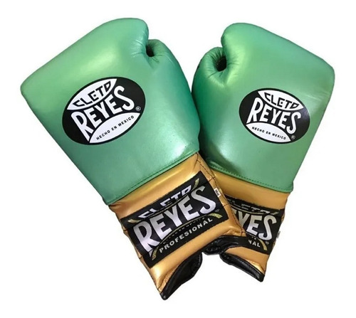 Guantes Box Cleto Reyes Agujeta Verde-oro Wbc 14 Oz