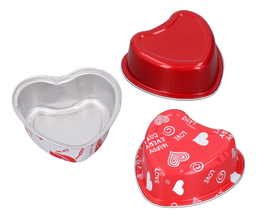 Moldes Para Tartas Con Forma De Corazón De Aluminio, 15 Unid