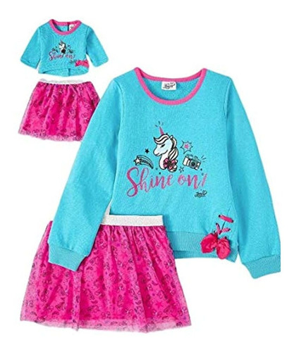 Conjunto De Camisa Y Falda Para Niña Con Traje De Muñeca