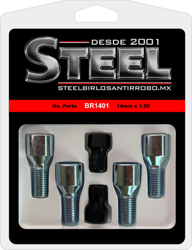 Seguros Steel Para Rines Y Llantas Birlo 14x1.5 Vw Jetta A6
