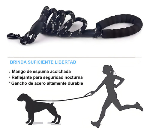 Match & Enjoy Correa Para Perros Con Asa Acolchada, Correa Reflectora Cualquier Raza Para Perro (azul)
