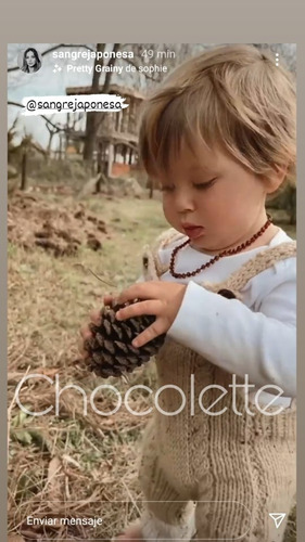 Imagen 3 de 4 de Enterito Jardinero Tejido Premium Chocolette Bebes