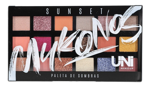 Paleta De Sombras Sunset 18 Cores Mykonos Cor Da Sombra 18 Cores Intensas