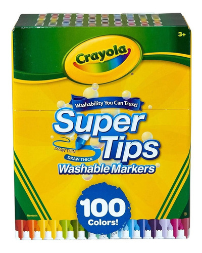 Crayola Juego De Rotuladores Super Tips, Lavables, Colores S