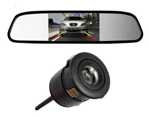 Retrovisor Interno Tela Lcd Com Câmera De Ré 2 Em 1 Preto