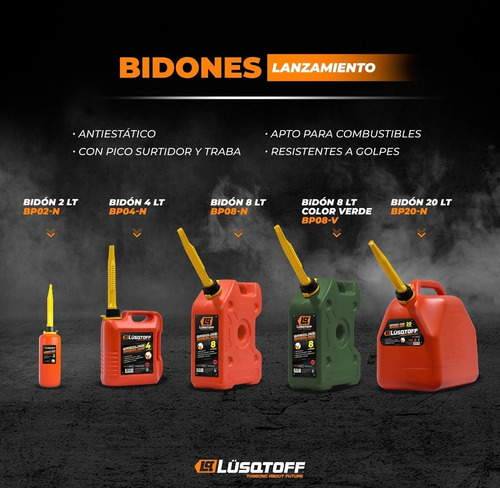 Imagen 4 de 8 de Bidón 4 Lts Combustible Nafta Con Pico Vertedor Lusqtoff