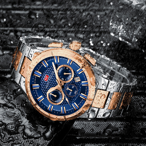 Reloj Luminoso Con Cronógrafo Mini Focus Calendar Color Del Fondo Silver Rose Blue